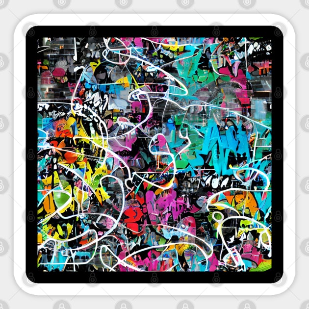 Graffiti Style Pattern Sticker by The WYLD Tribe